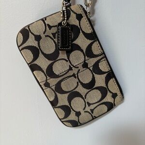 Coach Black and grey Signature Wristlet